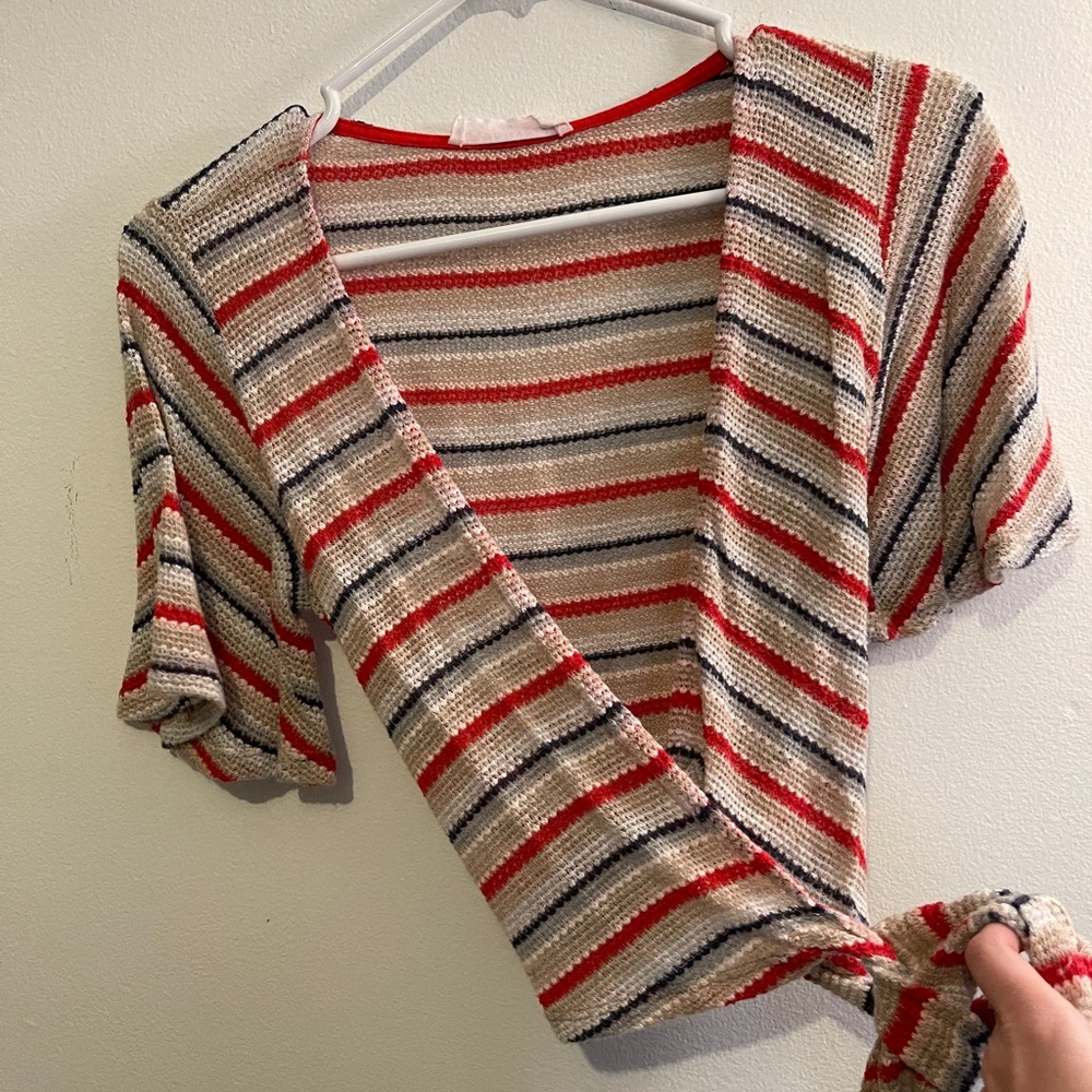 American Threads Crochet Wrap Crop Top